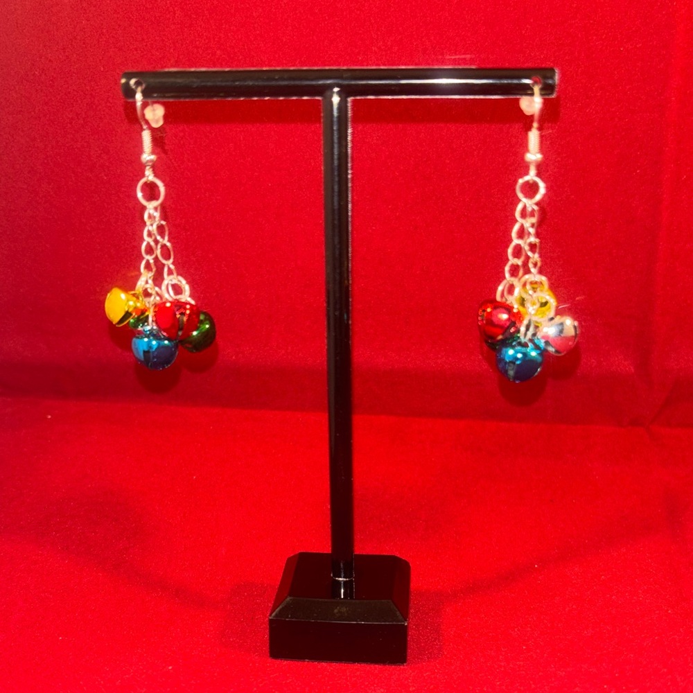 Vibrant Multicolor Bell Drop Earrings